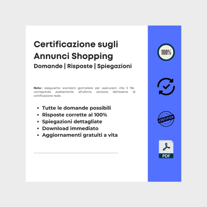 Immagine che mostra i titoli delle copertine degli ebook Risposte: Certificazione sugli Annunci Shopping con l'IA [Aggiornato]